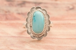 Genuine Sonoran Turquoise Sterling Silver Navajo Ring